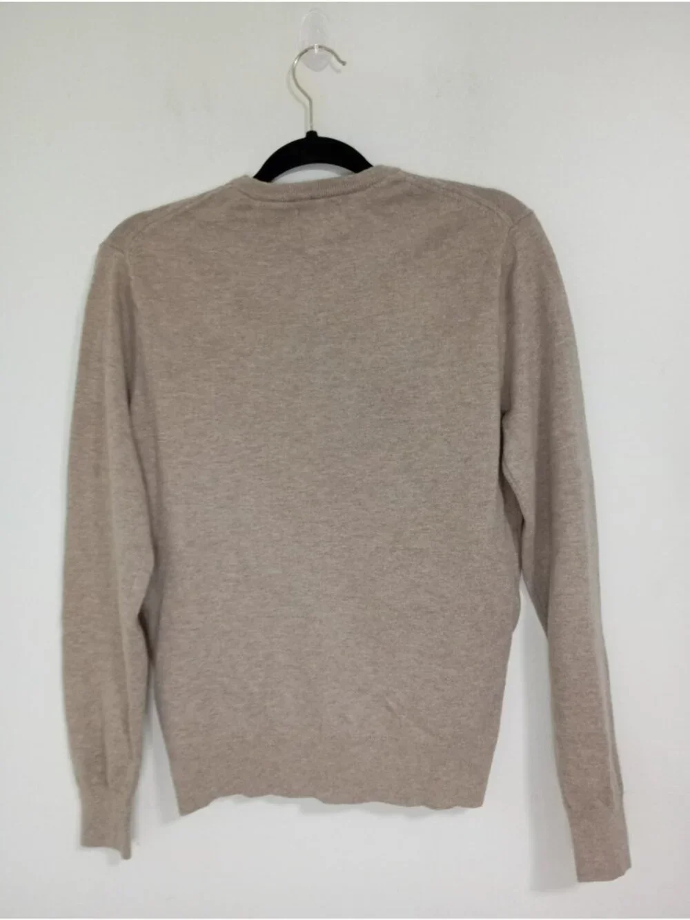 Stafford Men's Tan V-Neck Sweater Regular Fit Small Cashmere Blend